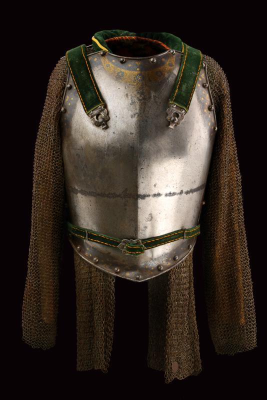 A rare cuirassier back and breastplate with mail shirt