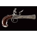 A rare blunderbuss flintlock pocket pistol