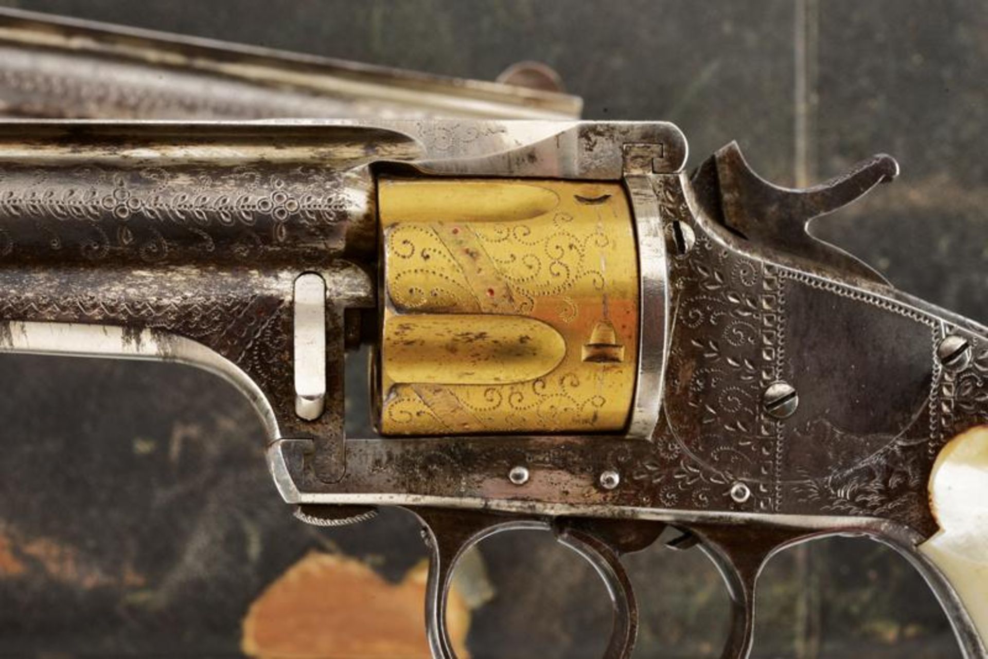 An interesting pair of engraved Merwin Hulbert & Co. D.A. Pocket Model Revolvers with case - Image 8 of 10