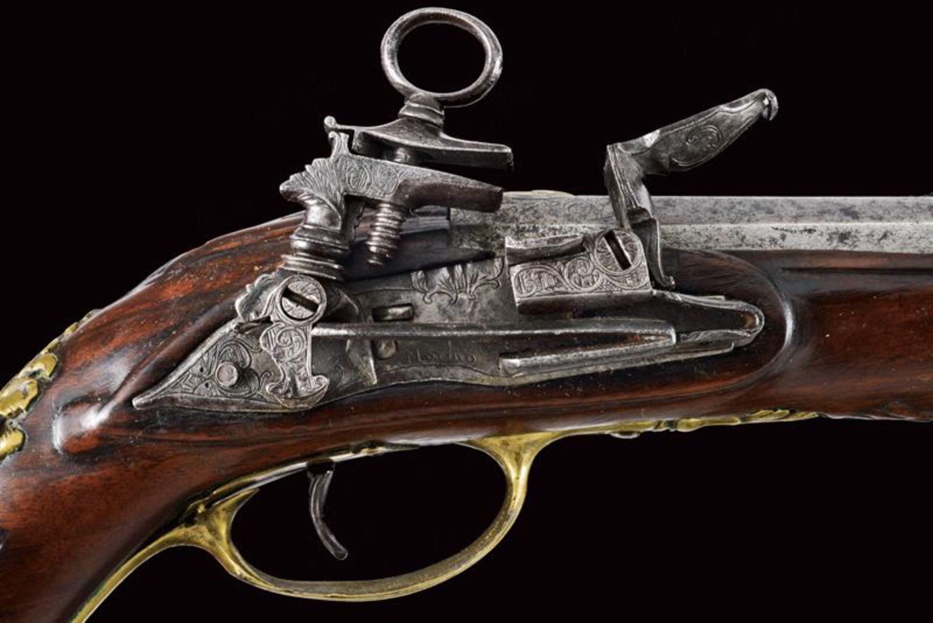 A pair of miquelet lock pistols with holster of a brigand - Image 7 of 11