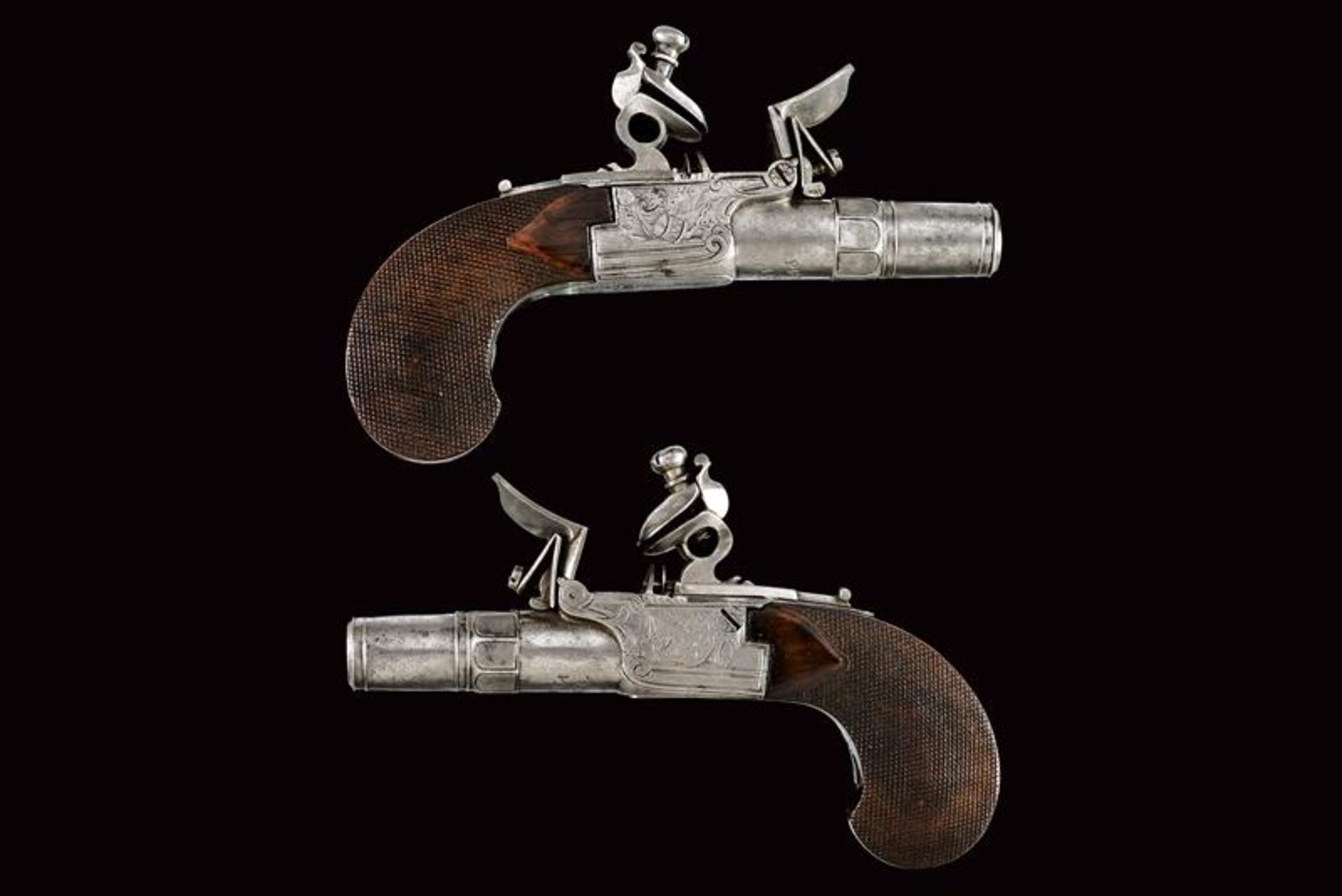 A pair of flintlock pocket pistols by Piforca - Bild 6 aus 6