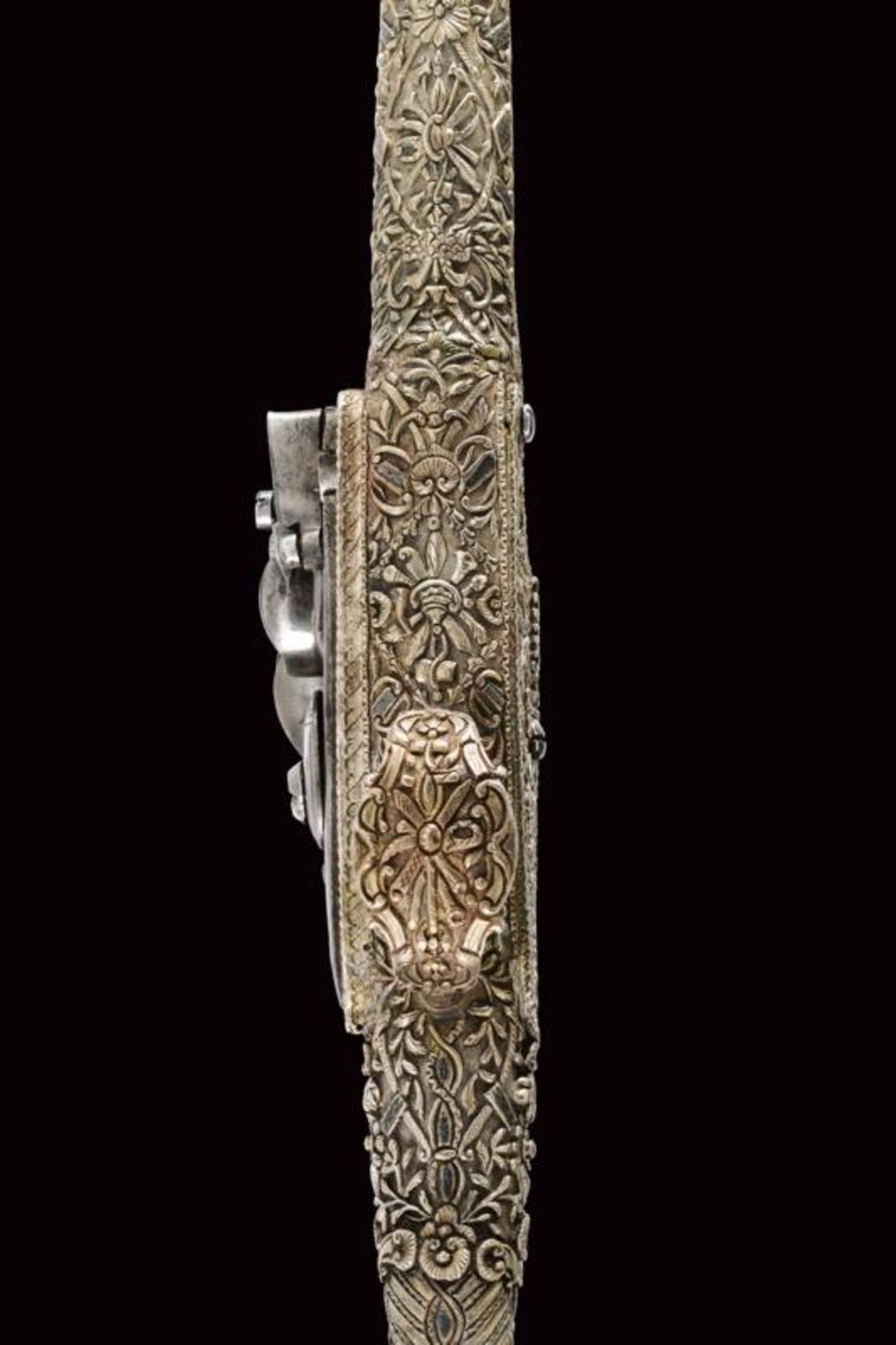 An outstanding silver mounted flintlock pistol in Roka style - Bild 7 aus 11