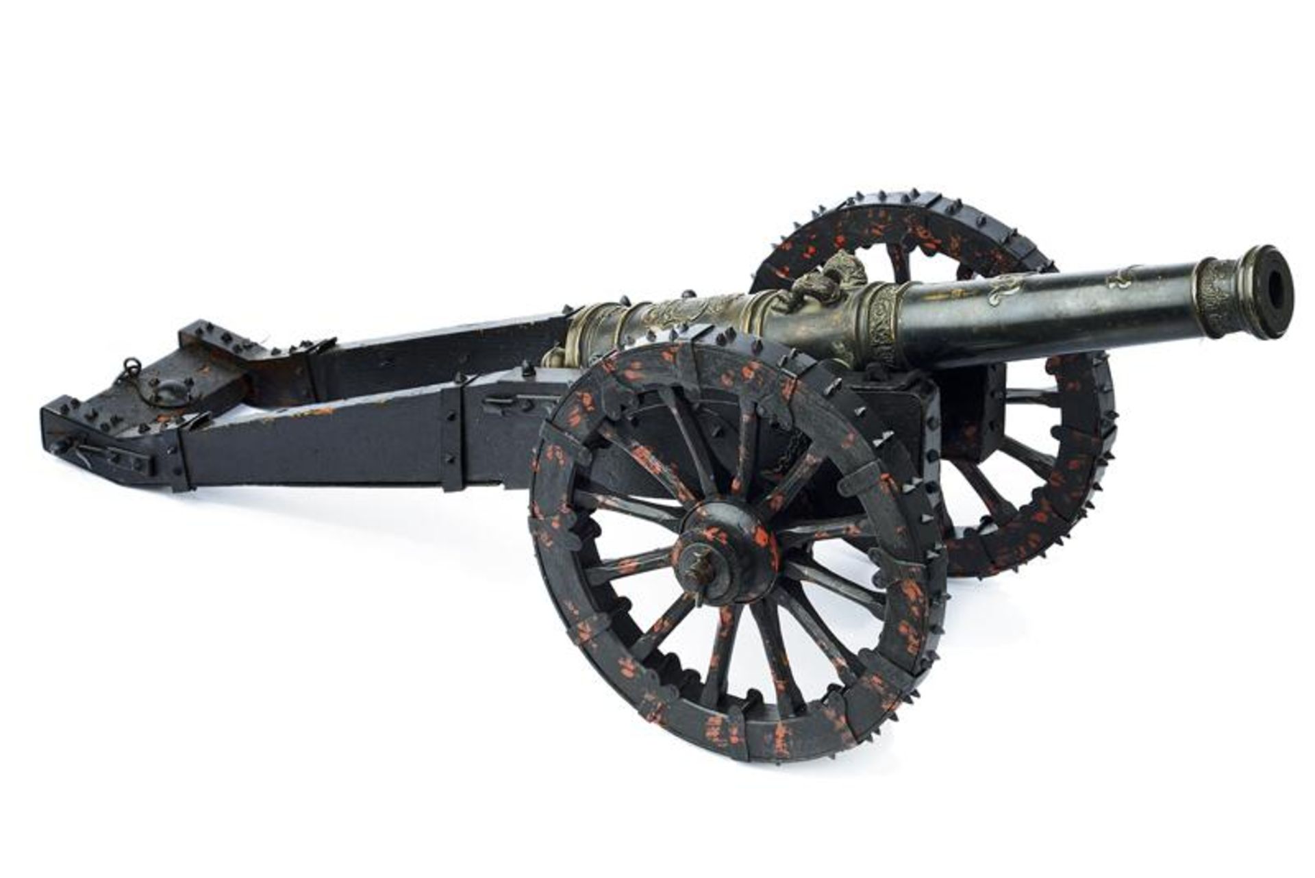 A bronze cannon model with the coat of arms of Elisabetta Farnese, Queen of Spain - Image 6 of 6