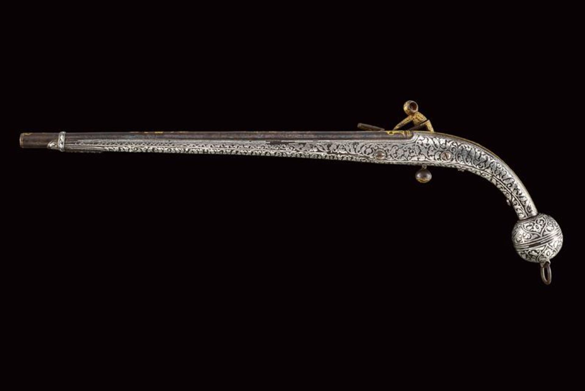 A very elegant and extremely rare Kubachi miquelet flintlock pistol - Bild 7 aus 13