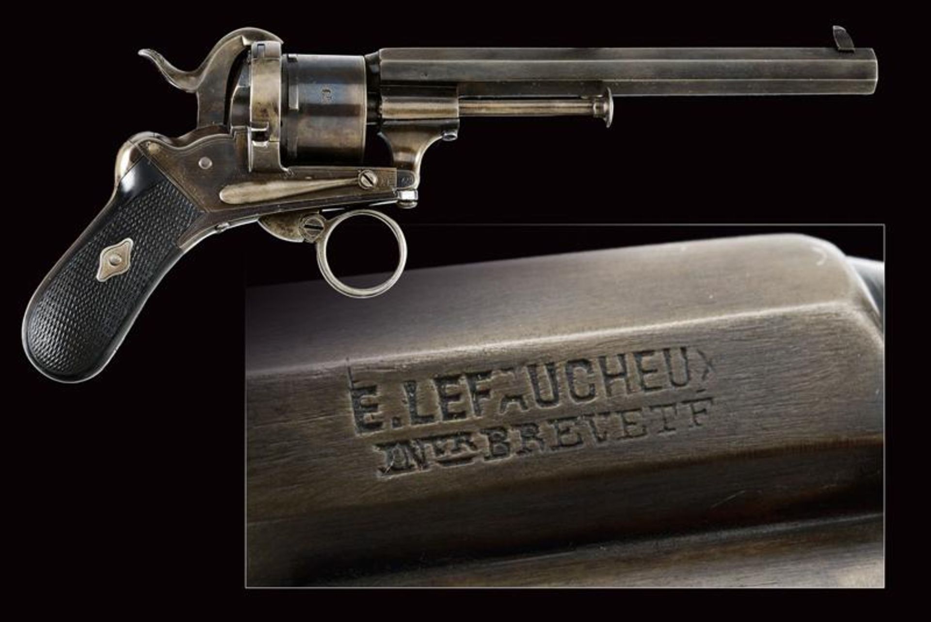 A Lefaucheux pin-fire revolver by Francotte