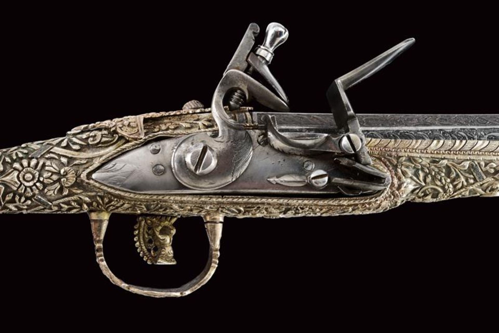 An outstanding silver mounted flintlock pistol in Roka style - Bild 4 aus 11