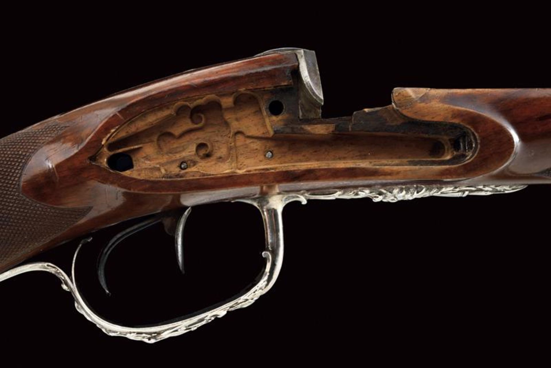 A beautiful cased silver mounted double-barrelled gun by Lamotte-Jalabert - Bild 17 aus 27