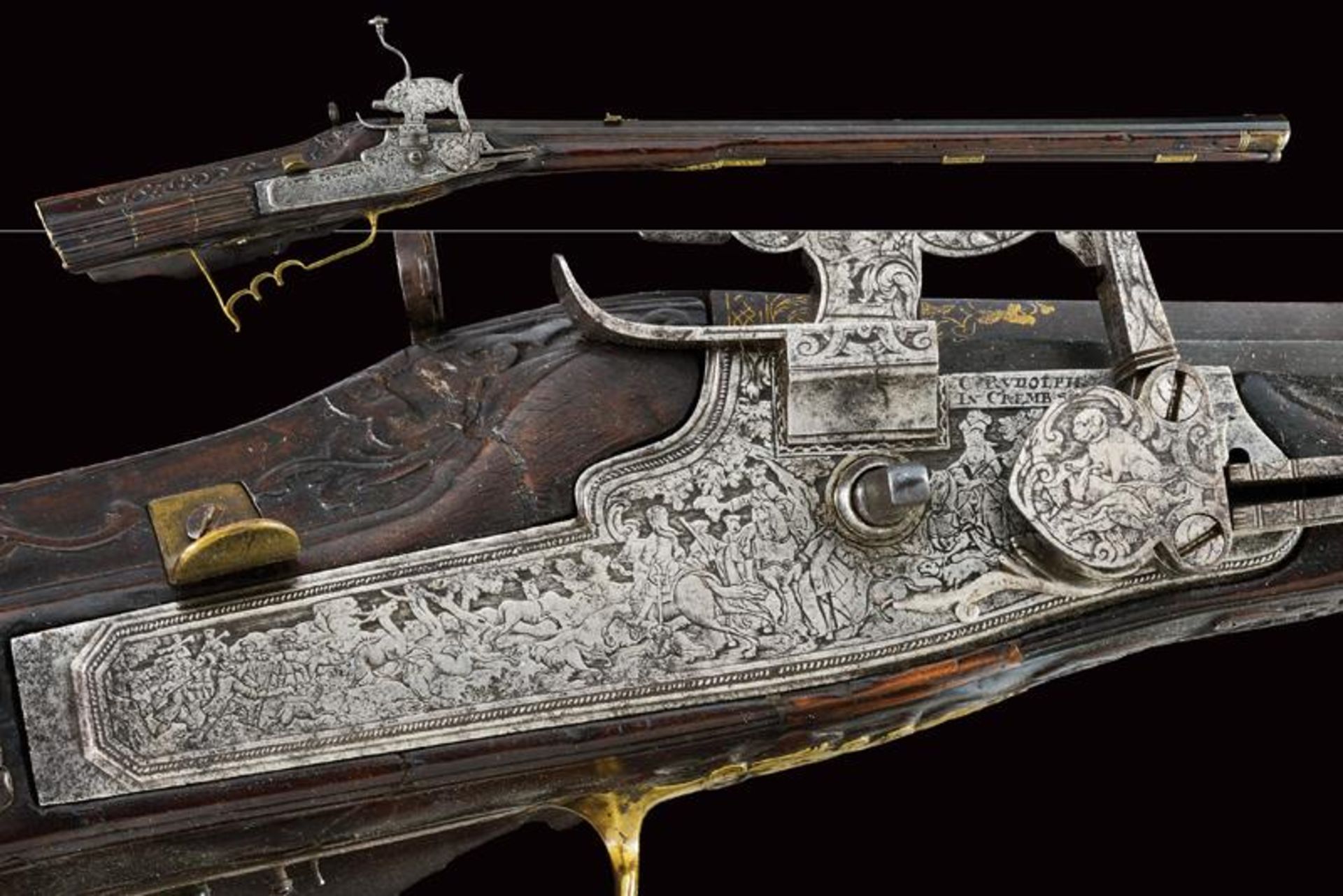 A fine wheel-lock gun by Johann Caspar Rudolph