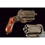 A pin-fire pepperbox revolver