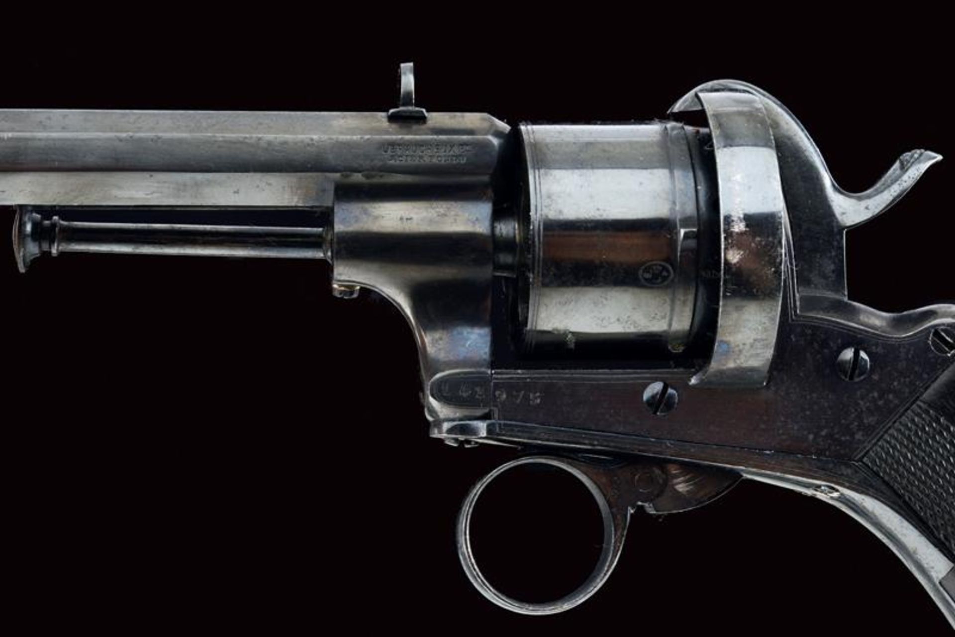 A Lefaucheux pin-fire revolver by Francotte - Image 7 of 7