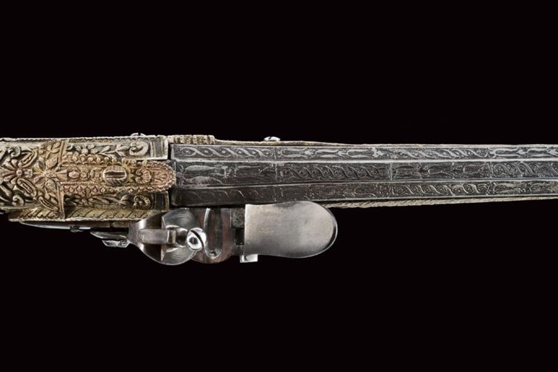 An outstanding silver mounted flintlock pistol in Roka style - Bild 2 aus 11