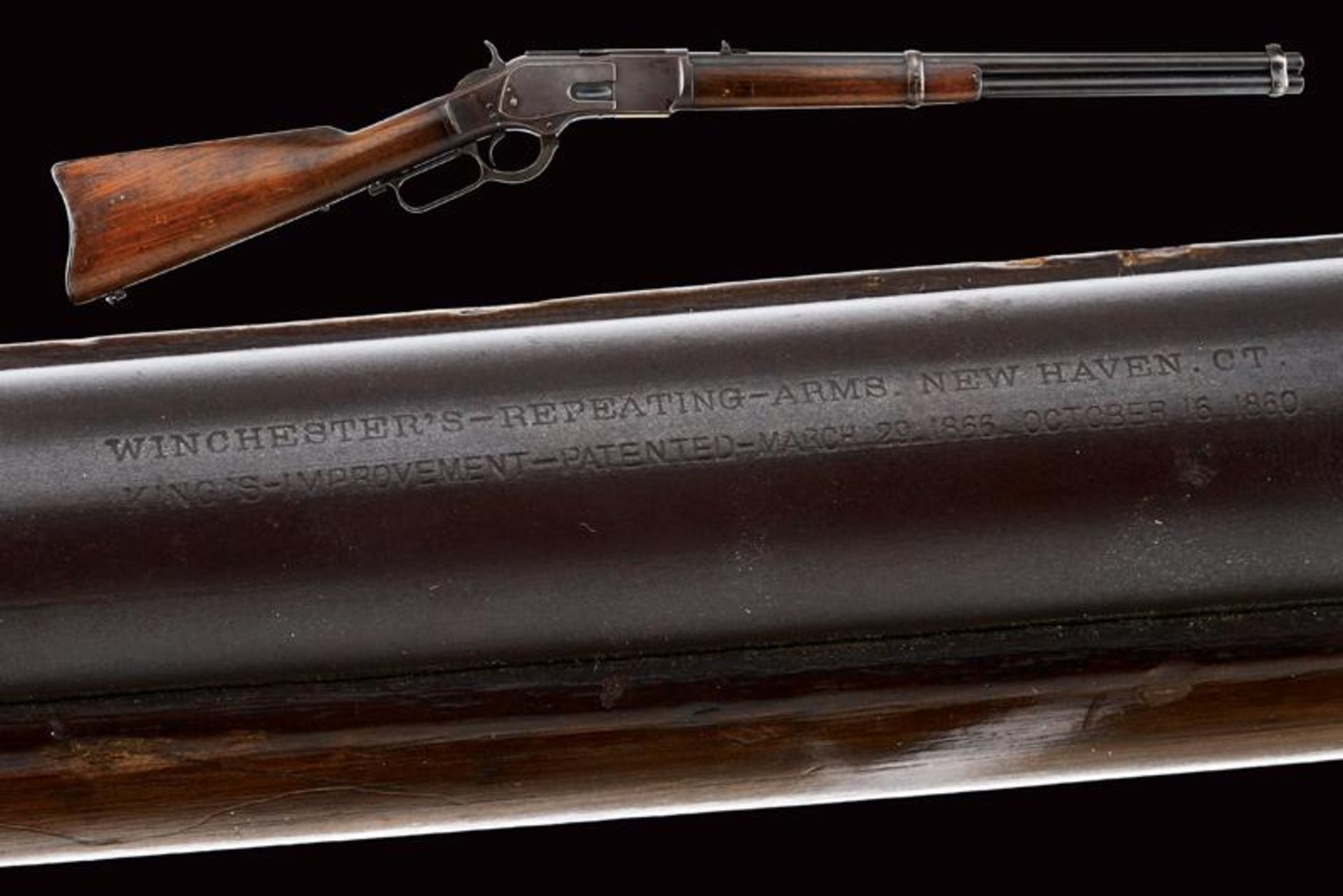 A Winchester Model 1873, second model carbine