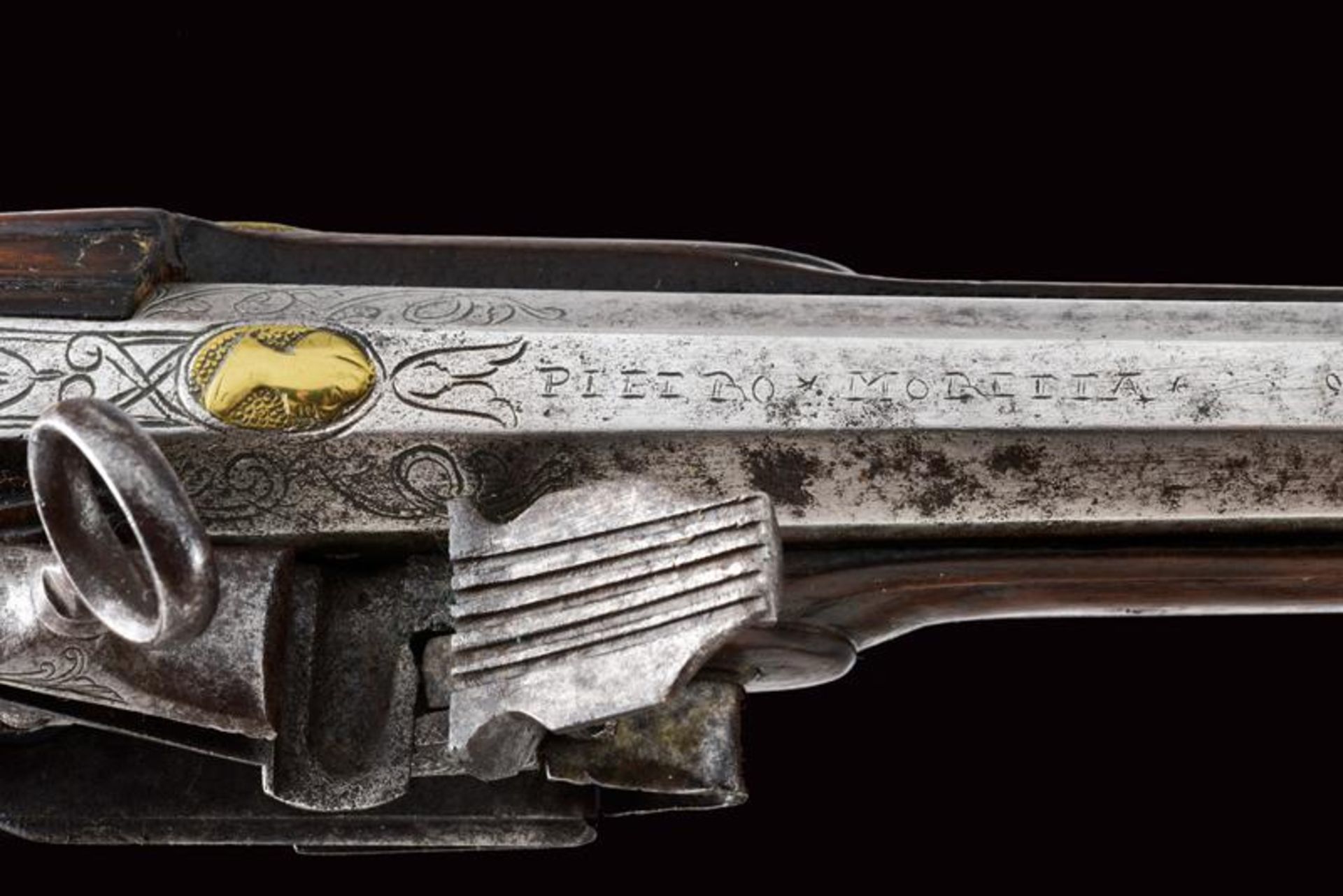 A pair of miquelet lock pistols with holster of a brigand - Image 11 of 11