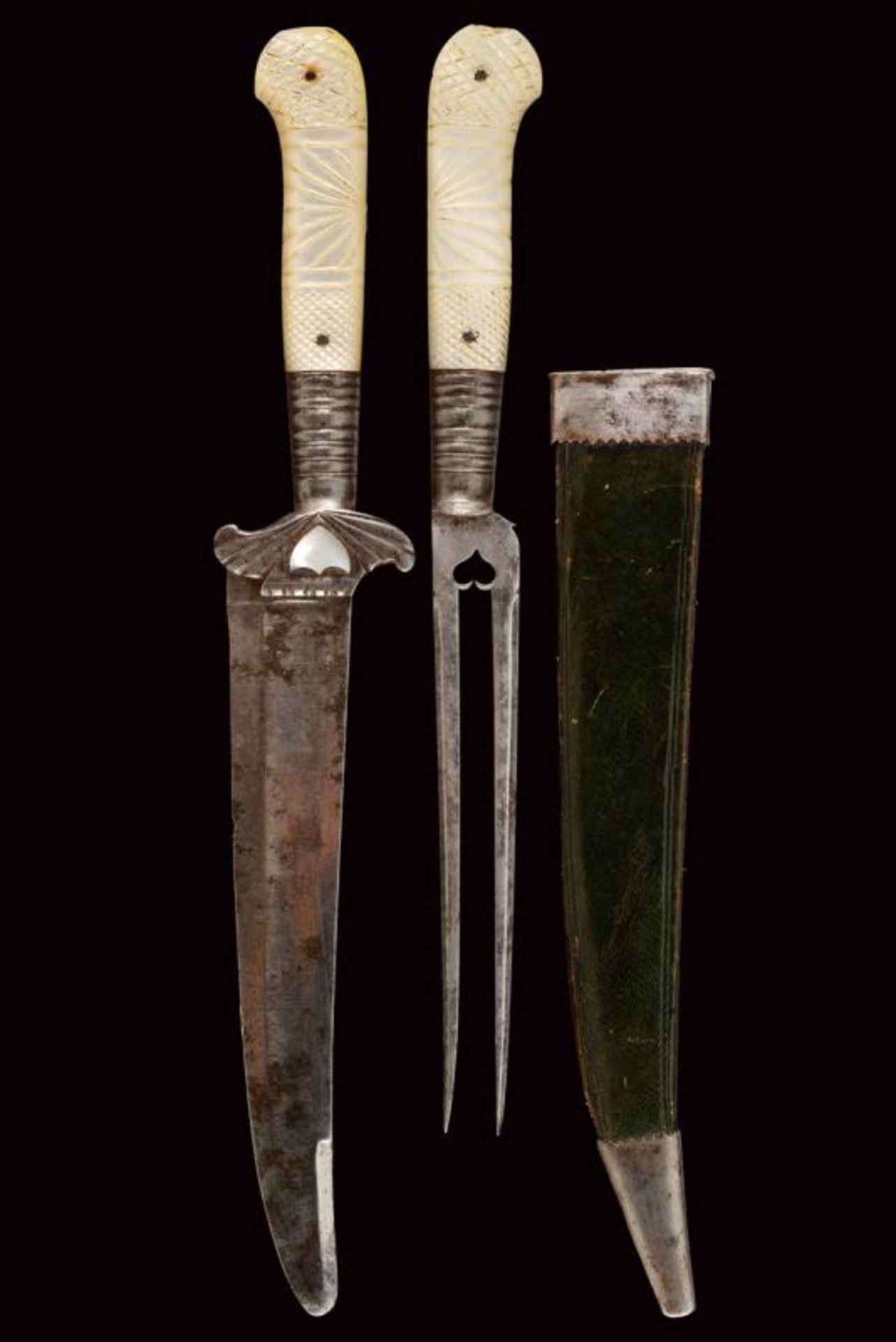 An interesting and rare cased traveling knife and fork set - Bild 6 aus 6
