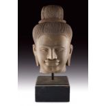 Khmer-style stone Buddha's head