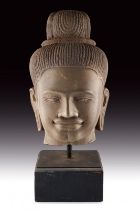 Khmer-style stone Buddha's head