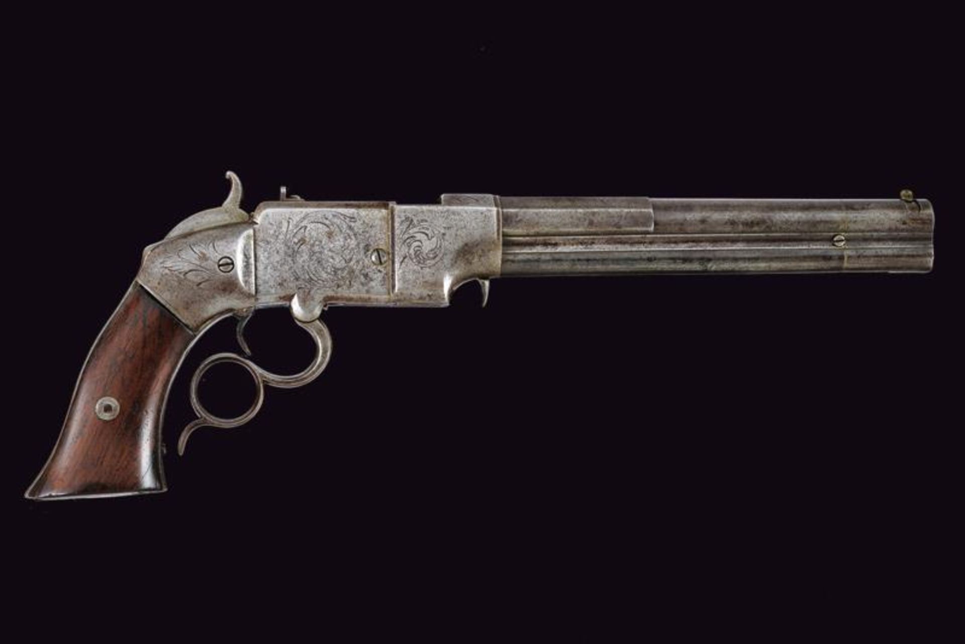 A rare and interesting S&W Lever Action Repeating Pistol 'No. 2 - Large Frame' - Bild 10 aus 12