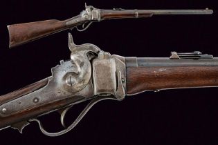 A Sharps New Model 1865 carbine converted to metallic cartridge