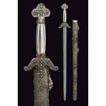 A silver-mounted jian (Chinese sword)