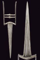 An elegant katar with silvered hilt