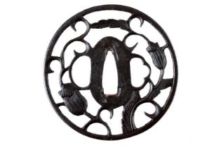 An important tsuba of the Kyoto Shoami school