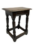 17th century design oak coffin or joint stool