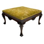 Queen Anne style mahogany square footstool