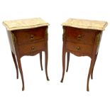 Pair French style Kingwood lamp or bedside tables