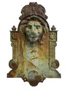 19th century cast iron wall mounted lion mask garden water feature