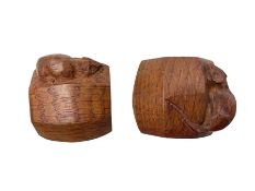 Mouseman - pair of oak napkin rings