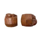 Mouseman - pair of oak napkin rings