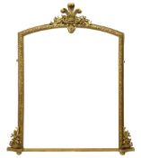 Mid-to late 19th century giltwood and gesso overmantel mirror