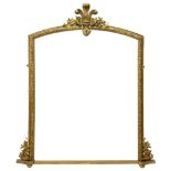 Mid-to late 19th century giltwood and gesso overmantel mirror