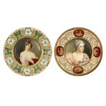 Two late 19th century cabinet plates in the manner of Vienna