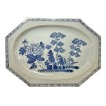 Late 18th century Delftware dish of elongated octagonal form