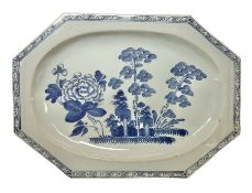 Late 18th century Delftware dish of elongated octagonal form