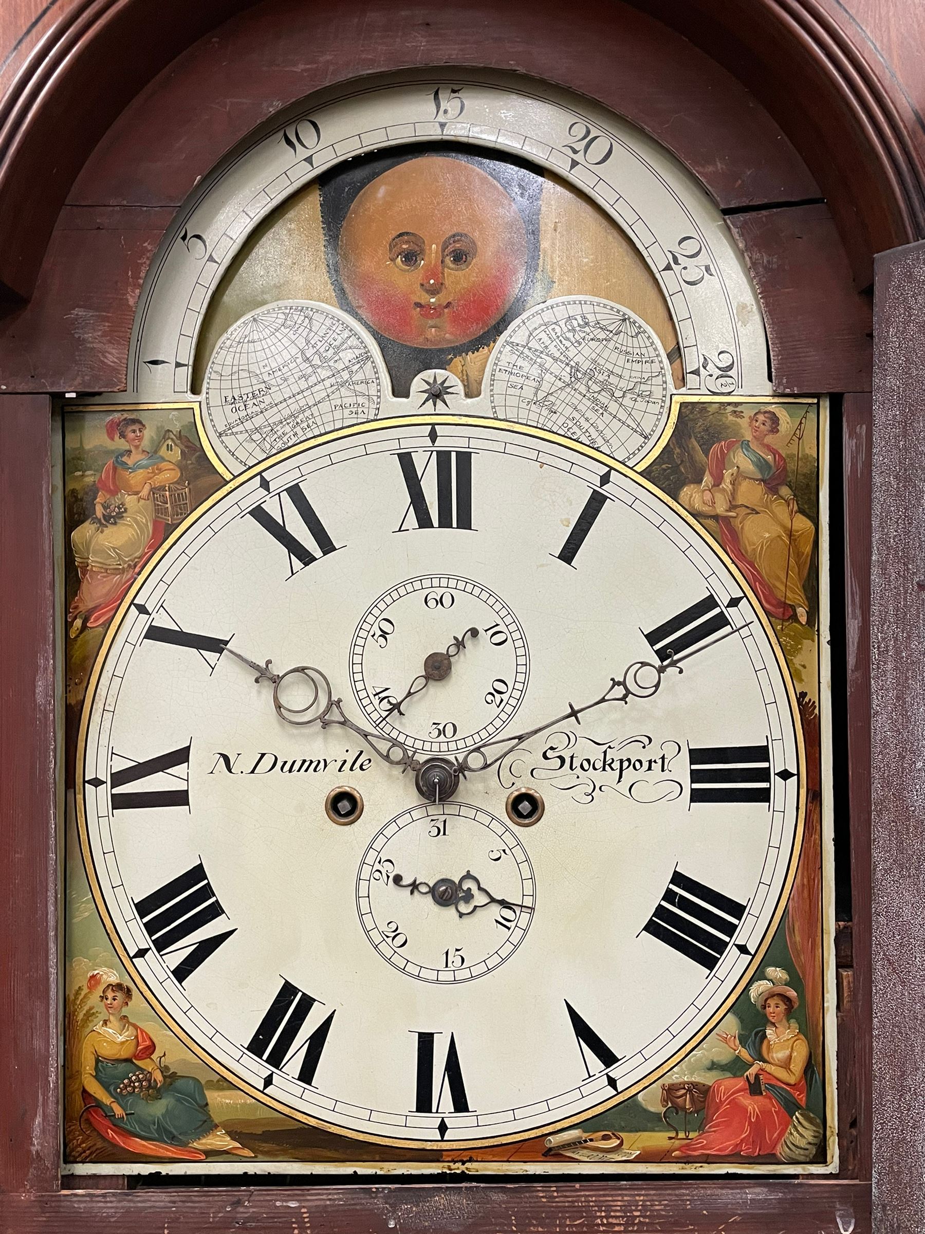 Nathaniel Dumville of Stockport - 8-day brass inlaid mahogany longcase clock c1840 - Image 3 of 15