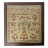 William IV sampler worked by Ann Wilson