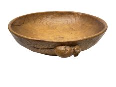 Mouseman - oak fruit bowl
