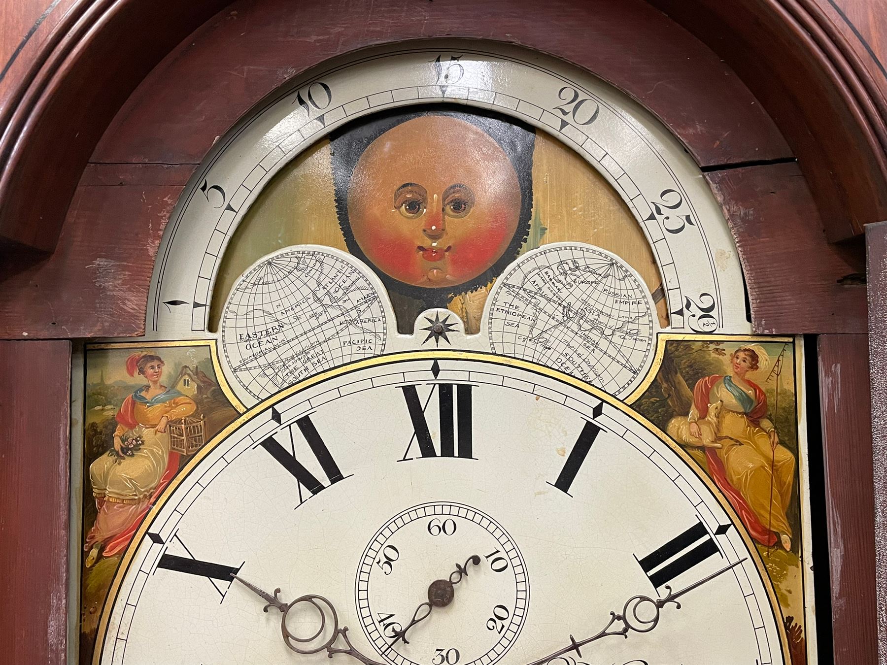 Nathaniel Dumville of Stockport - 8-day brass inlaid mahogany longcase clock c1840 - Image 4 of 15