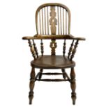 Early 19th century elm and ash Yorkshire Windsor armchair