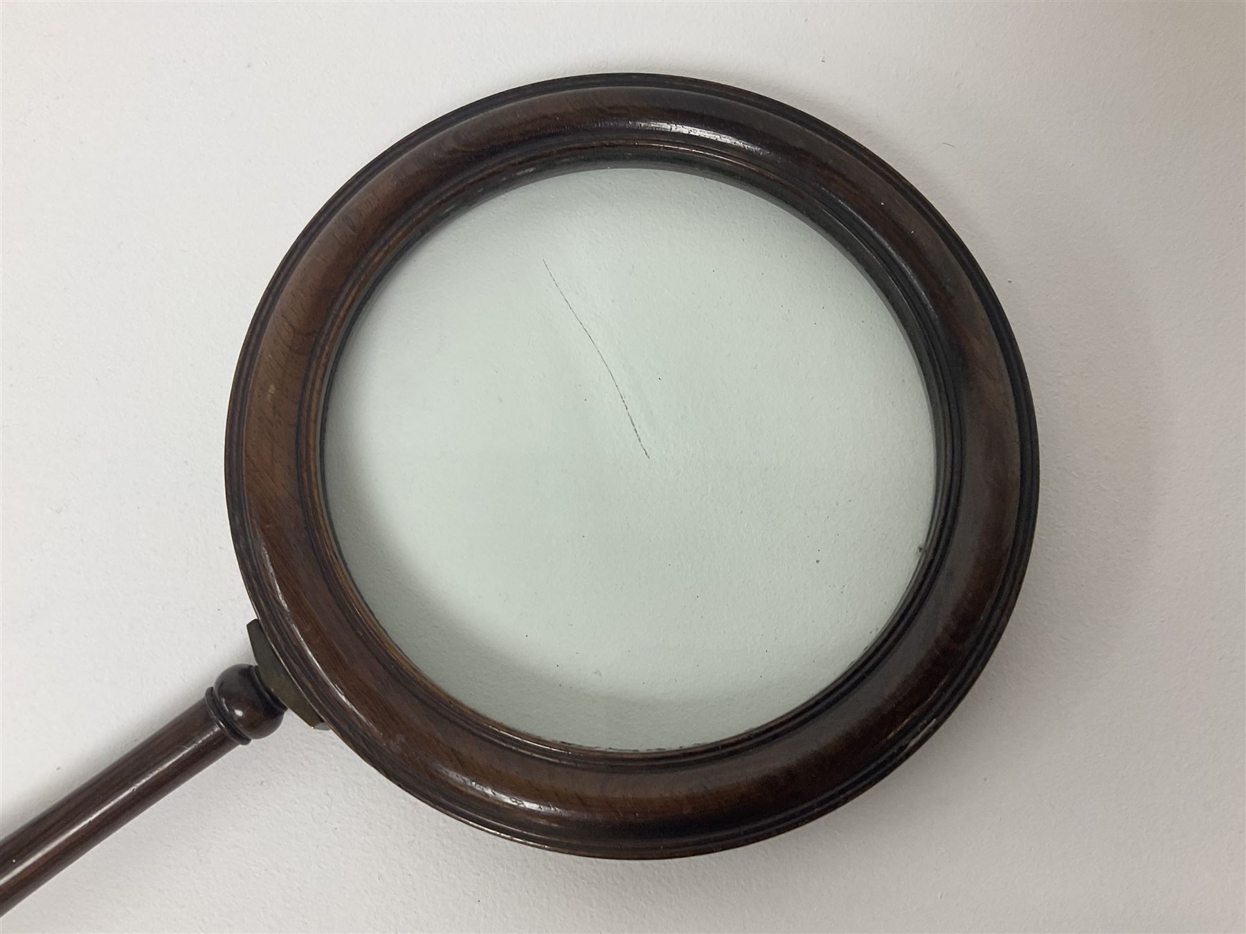 Large late 19th century rosewood library or gallery magnifying glass - Image 7 of 11