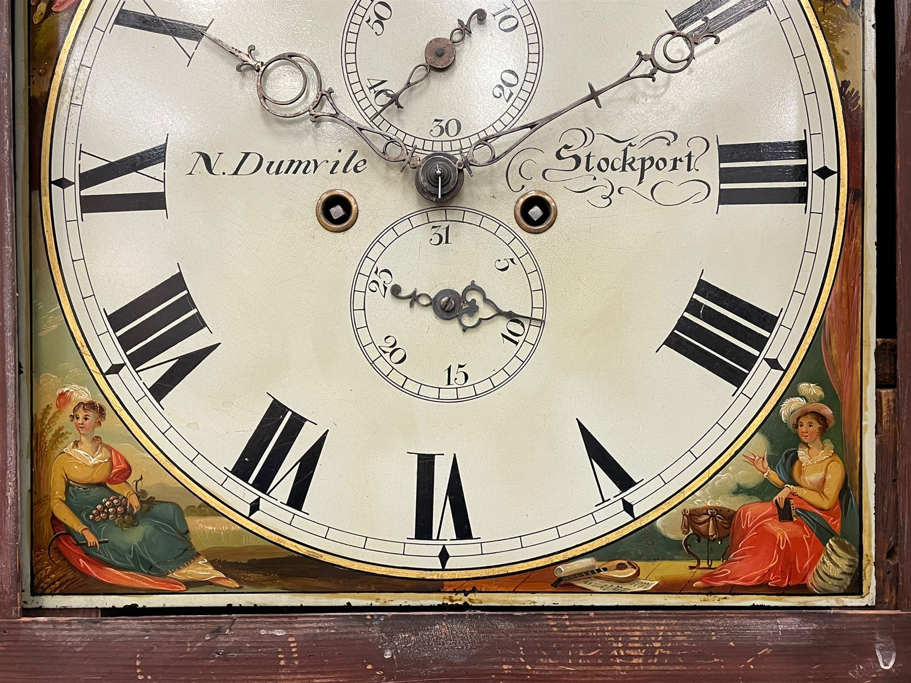 Nathaniel Dumville of Stockport - 8-day brass inlaid mahogany longcase clock c1840 - Image 5 of 15