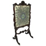 Late 19th century mahogany fire screen