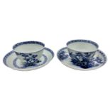 Two Chinese Nanking cargo tea bowls and saucers