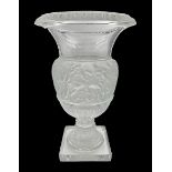 Large and impressive Lalique Versailles pattern glass vase