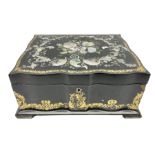 Victorian papier m�ch� box decorated throughout with gilt scrolls