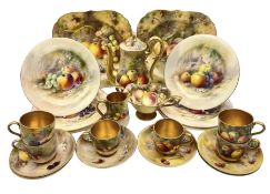 Early 20th century Royal Worcester coffee service for six place settings