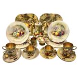 Early 20th century Royal Worcester coffee service for six place settings