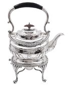 Edwardian silver spirit kettle on stand